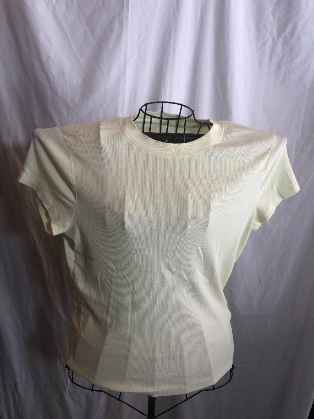 A New Day XL Ivory Short Sleeve Knit Top 19" Pit to Pit